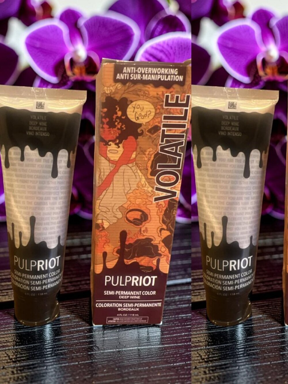 Pulp Riot Semi Permanent Color Deep Wine Volatile 4 oz_ 2 units